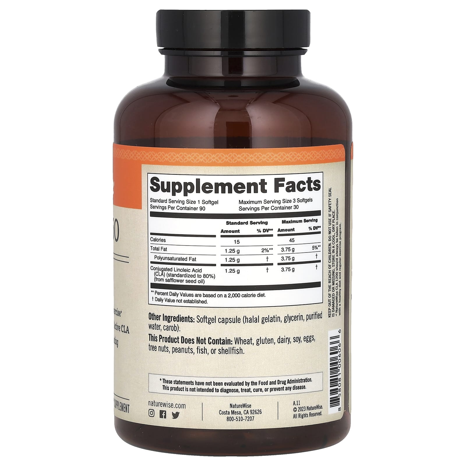 NatureWise, CLA 1250, 90 Softgels