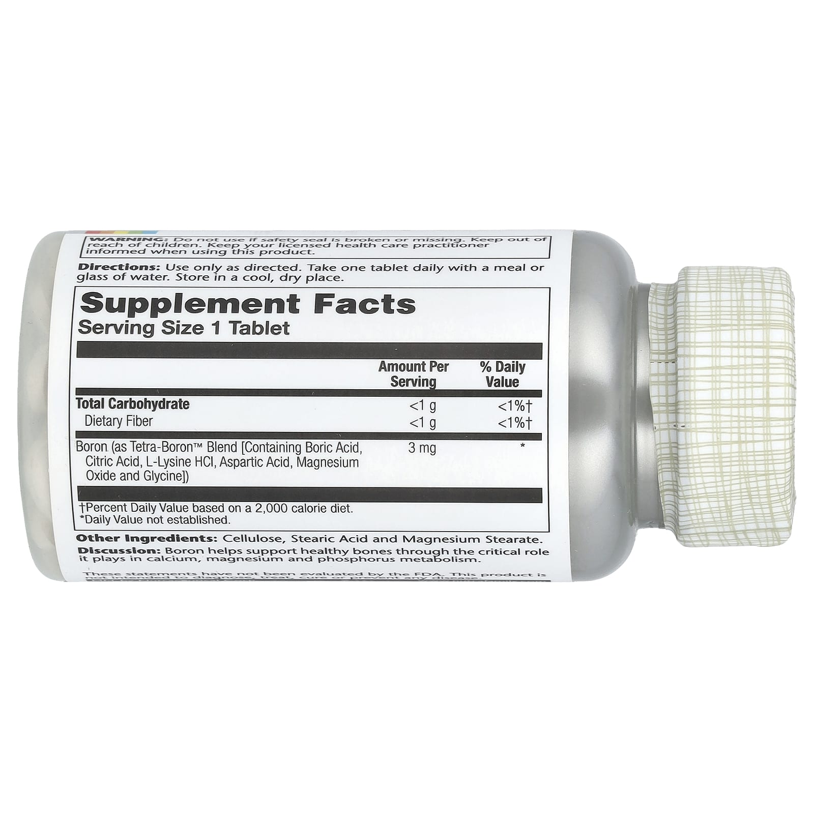 Solaray, Tetra-Boron®, 3 mg, 100 Tablets