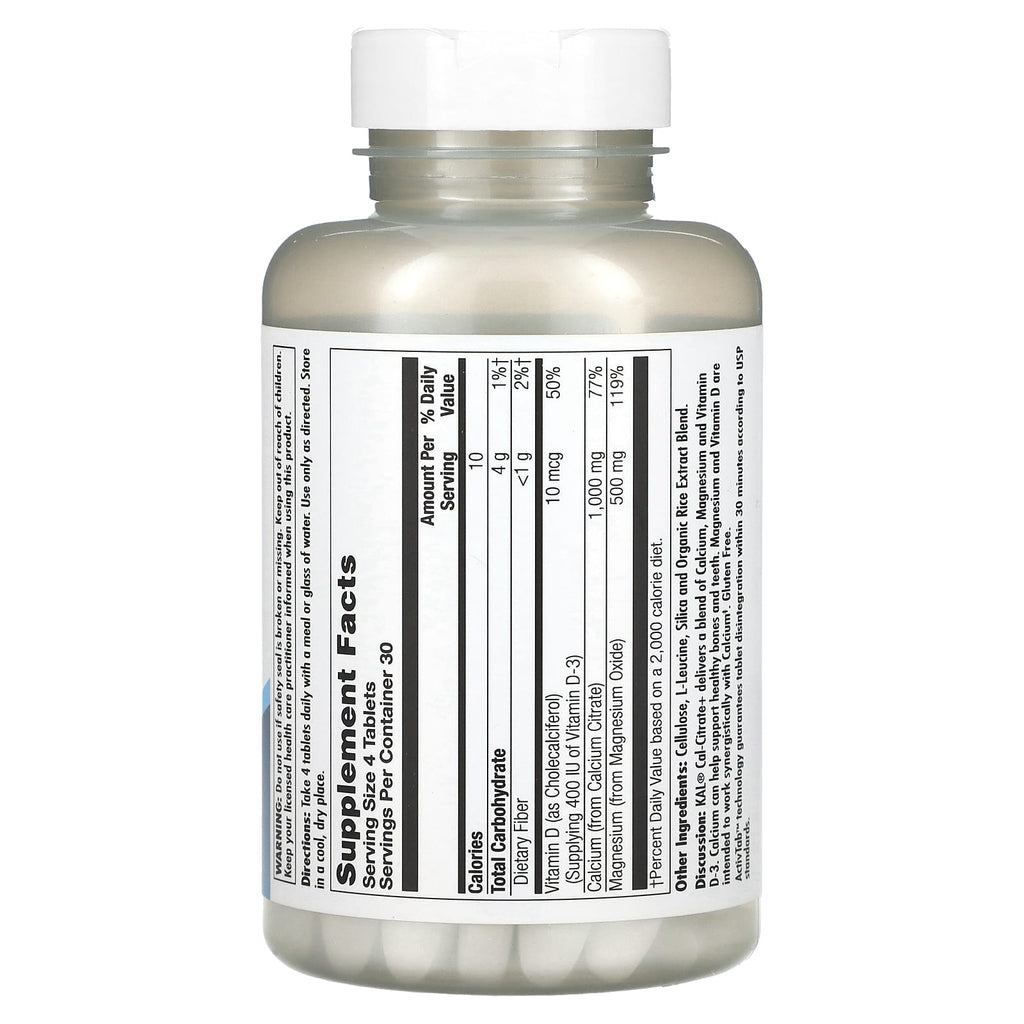 KAL, Cal-Citrate+ D3 & Magnesium, 120 Tablets