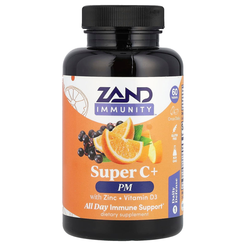 Zand, Immunity, Super C+ PM, With Zinc/Vitamin D3, 60 Tablets