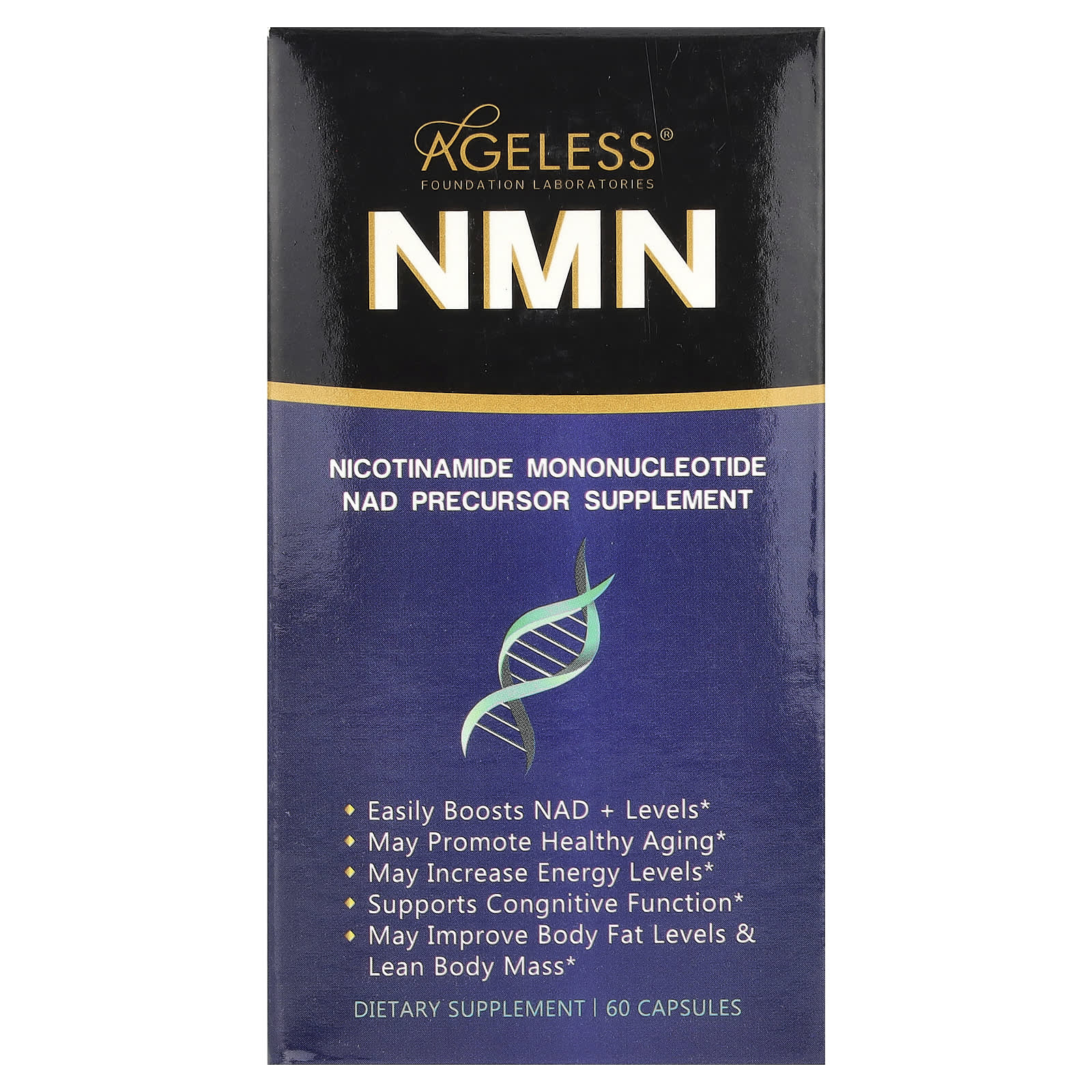 Ageless Foundation Laboratories, NMN, NAD Precursor Supplement, 60 Capsules (130 mg per Capsule) 
