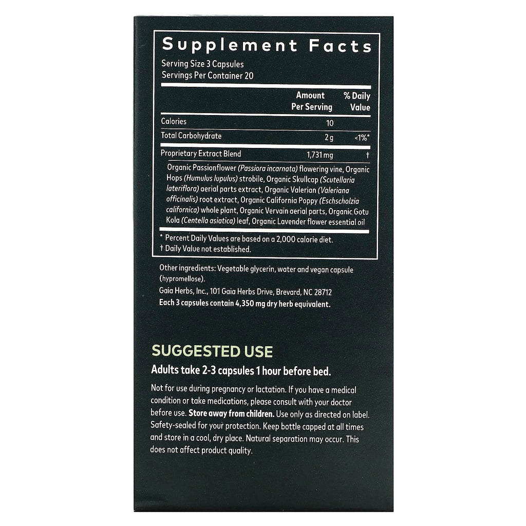 Gaia Herbs, Sound Sleep, 60 Vegan Liquid Phyto-Caps