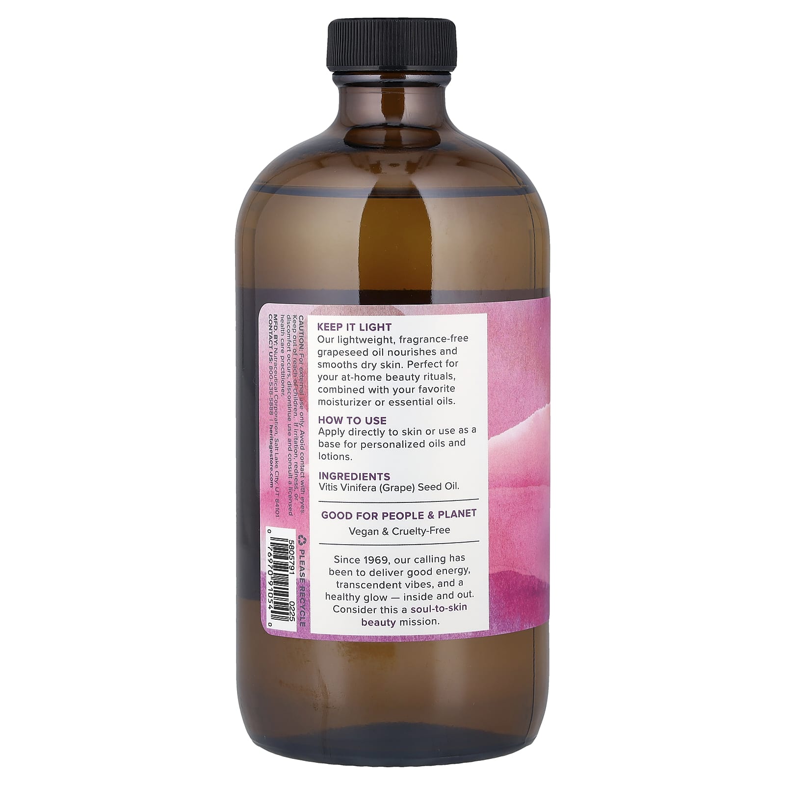 Heritage Store, Grapeseed Oil, Moisturizing Treatment, 16 fl oz (480 ml)