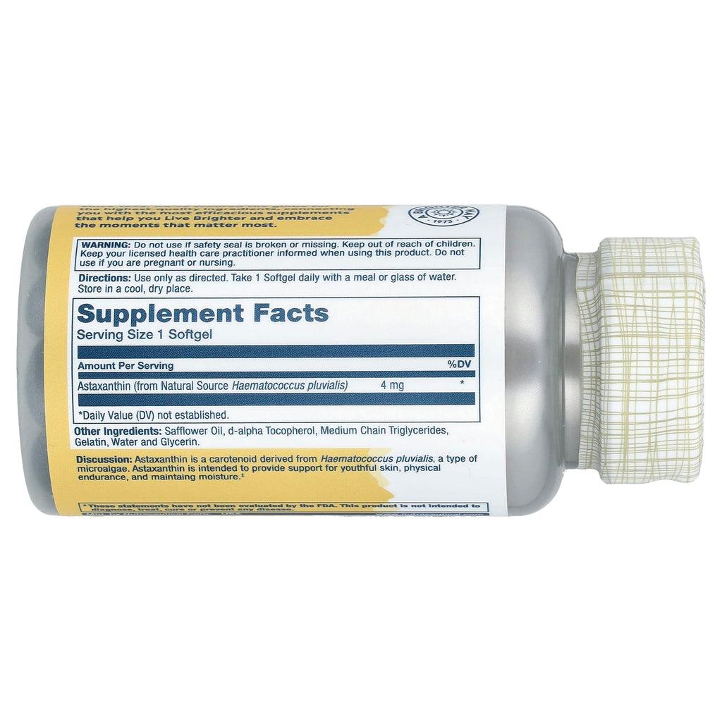 Solaray, Astaxanthin, 4 mg, 60 Softgels