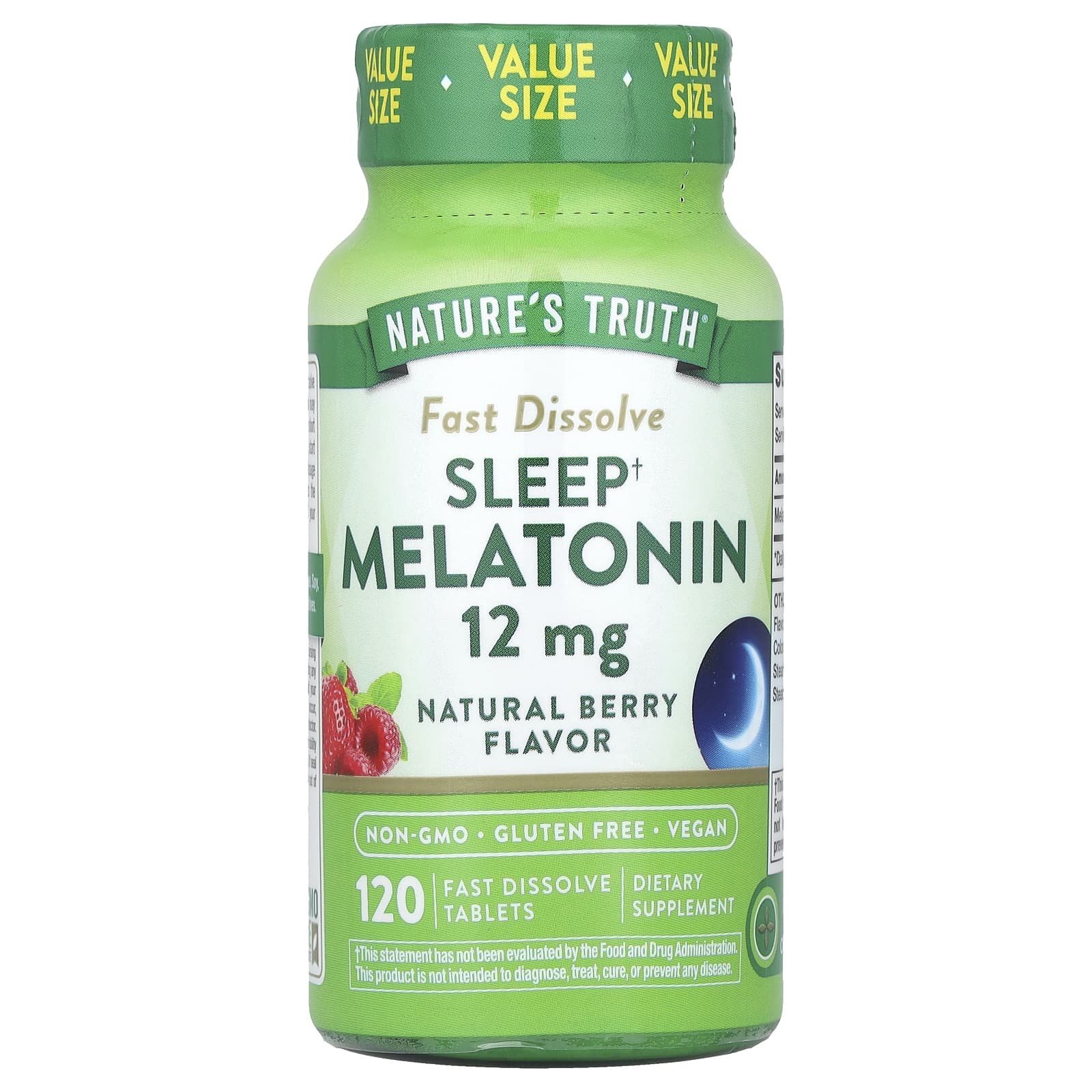 Nature's Truth, Sleep Melatonin, Natural Berry, 12 mg, 120 Fast Dissolve Tablets