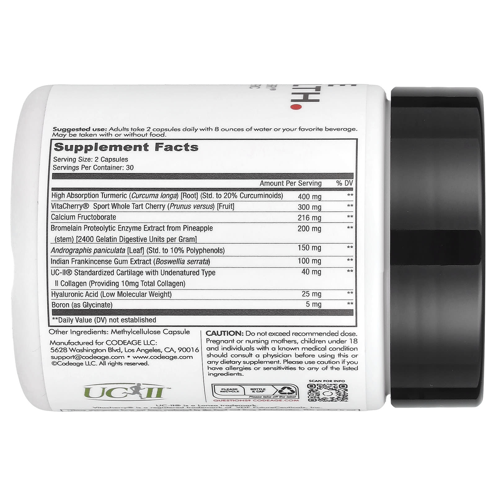 Codeage, Supreme Joint Health, 60 Capsules