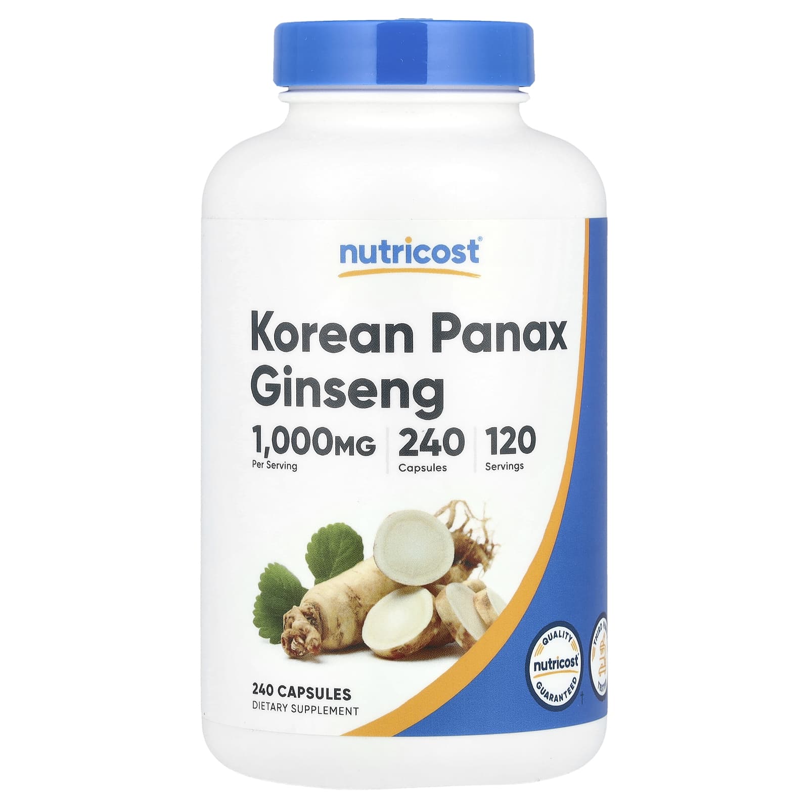 Nutricost, Korean Panax Ginseng, 240 Capsules (500 mg per Capsule)