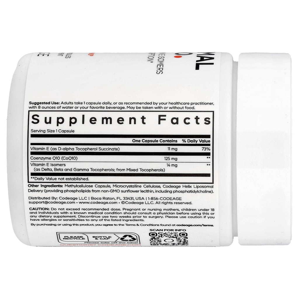 Codeage, Liposomal CoQ10, 60 Vegetable Capsules
