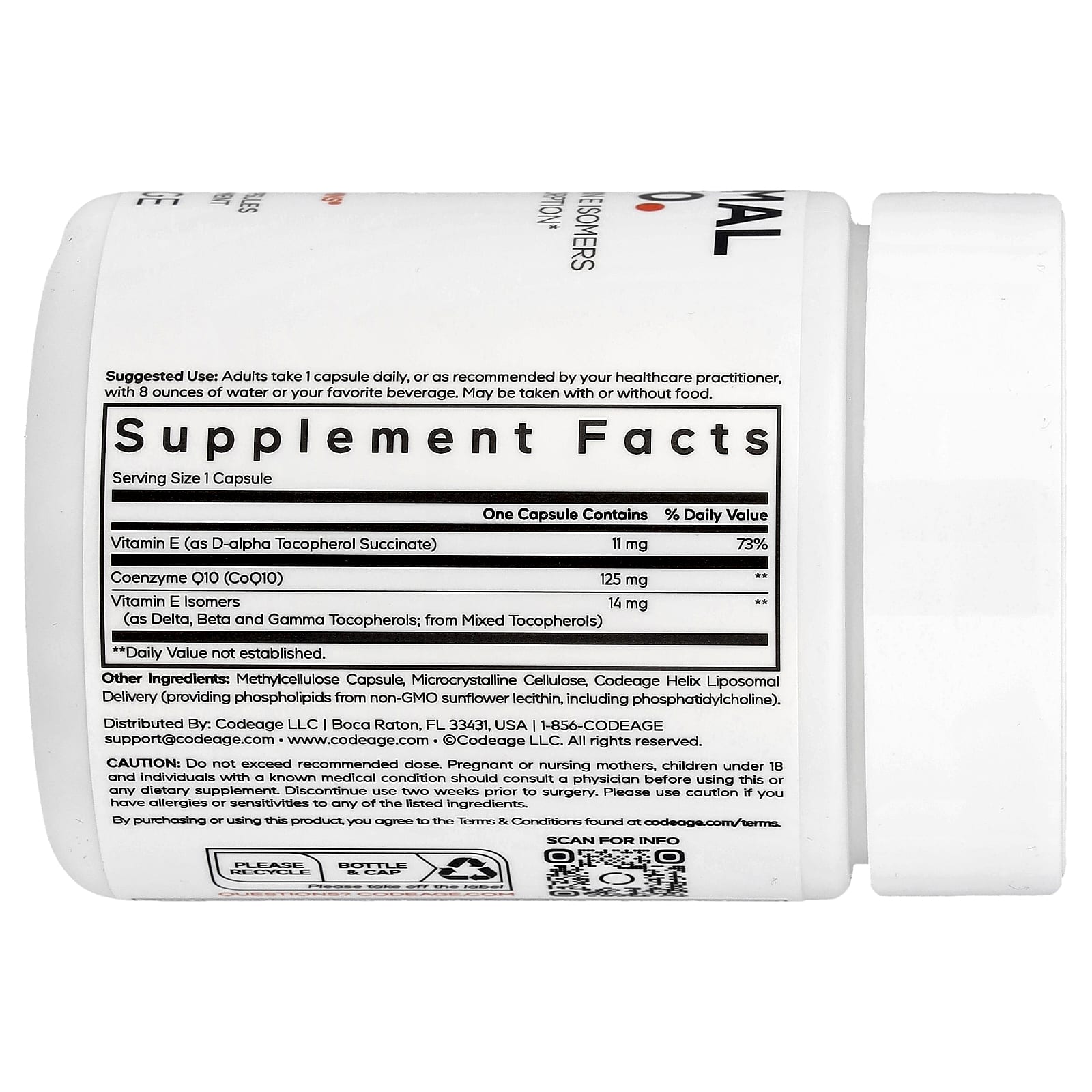Codeage, Liposomal CoQ10, 60 Vegetable Capsules