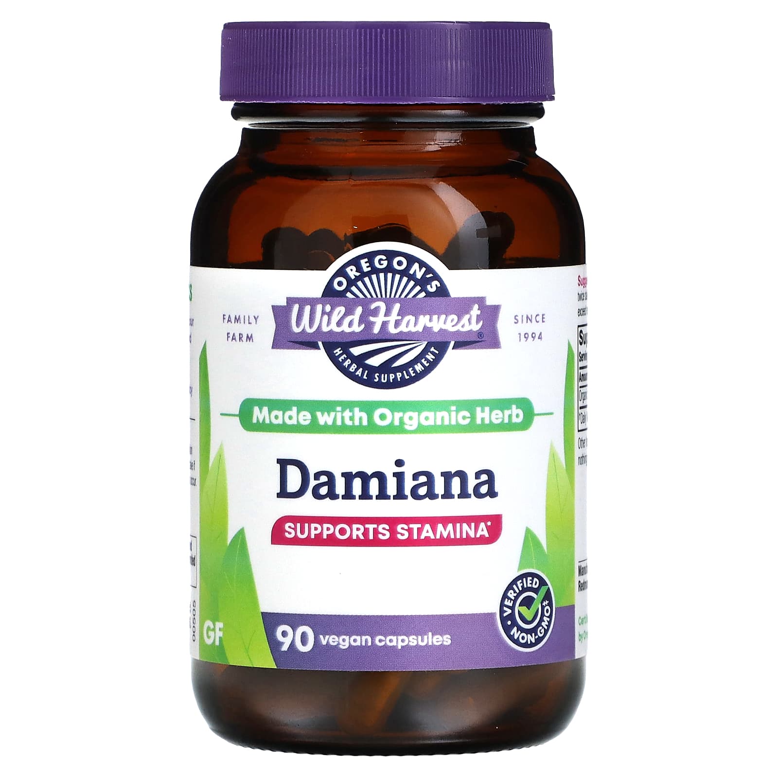 Oregon's Wild Harvest, Damiana, 90 Vegan Capsules (375 mg per Capsule)