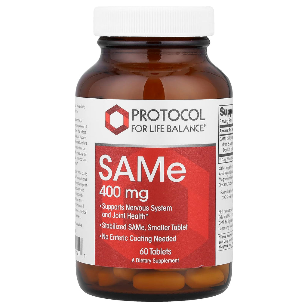 Protocol for Life Balance, SAMe, 400 mg, 60 Tablets