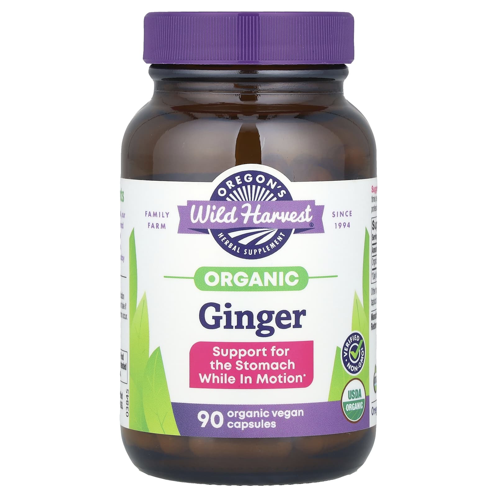 Oregon's Wild Harvest, Organic Ginger, 90 Vegan Capsules (500 mg per Capsule)