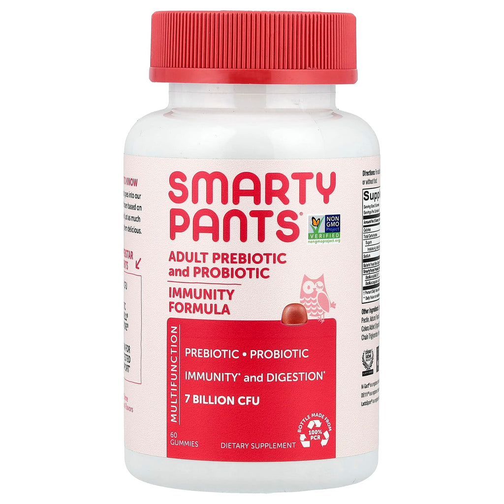 SmartyPants, Adult Prebiotic and Probiotic, Strawberry Creme, 60 Gummies