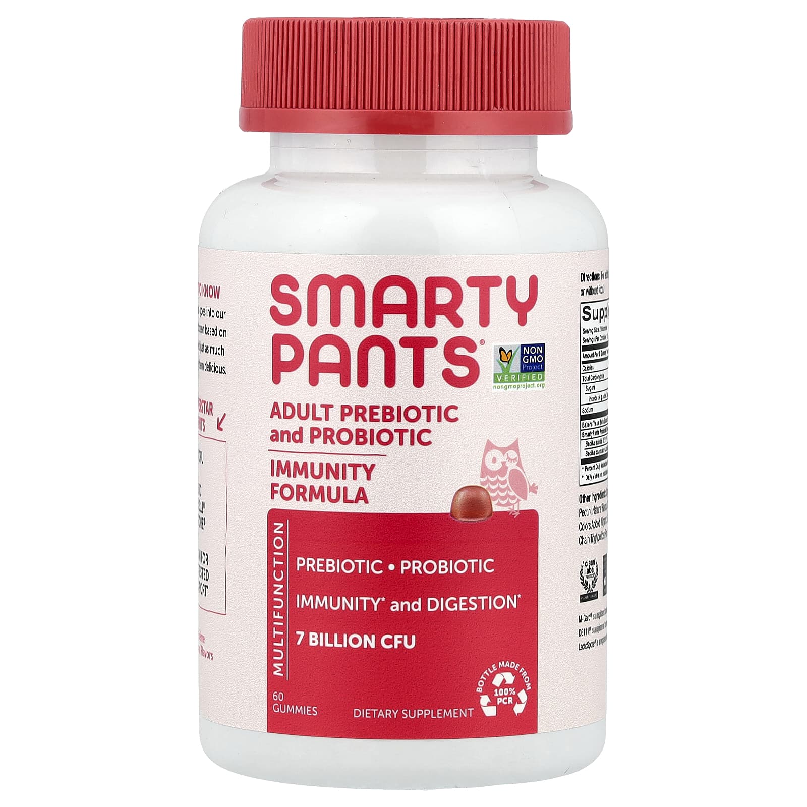 SmartyPants, Adult Prebiotic and Probiotic, Strawberry Creme, 60 Gummies