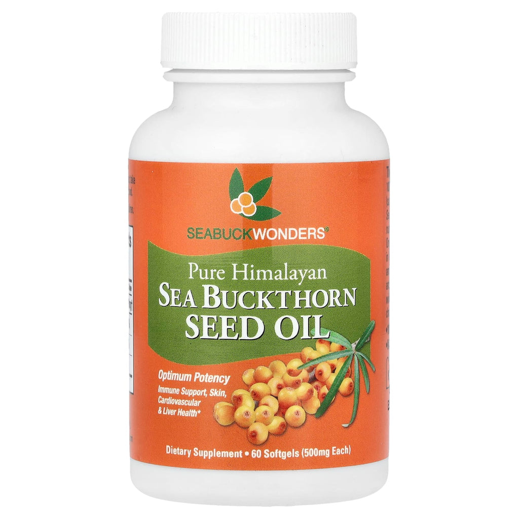 SeaBuckWonders, Sea Buckthorn Seed Oil, 60 Softgels (500 mg per Softgel)