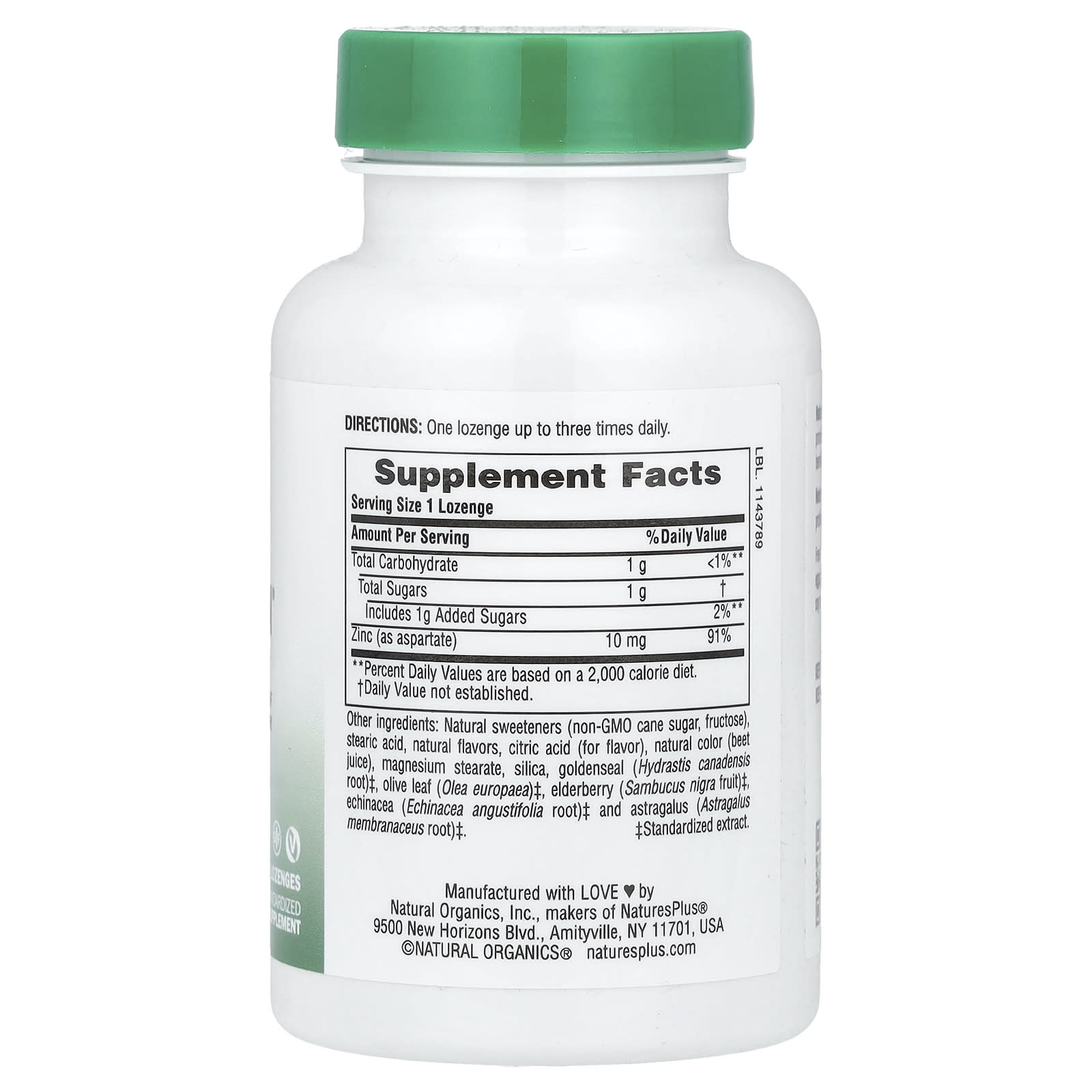 NaturesPlus, Herbal Actives, ImmunActin®, Zinc Lozenges, Wild Cherry, 60 Lozenges