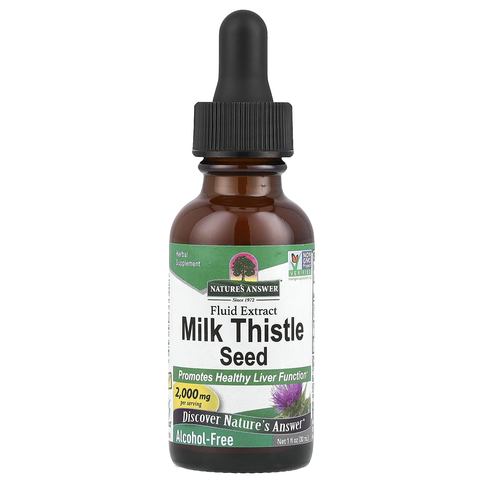 Nature's Answer, Milk Thistle Seed, Fluid Extract, Alcohol-Free, 2,000 mg, 1 fl oz (30 ml)