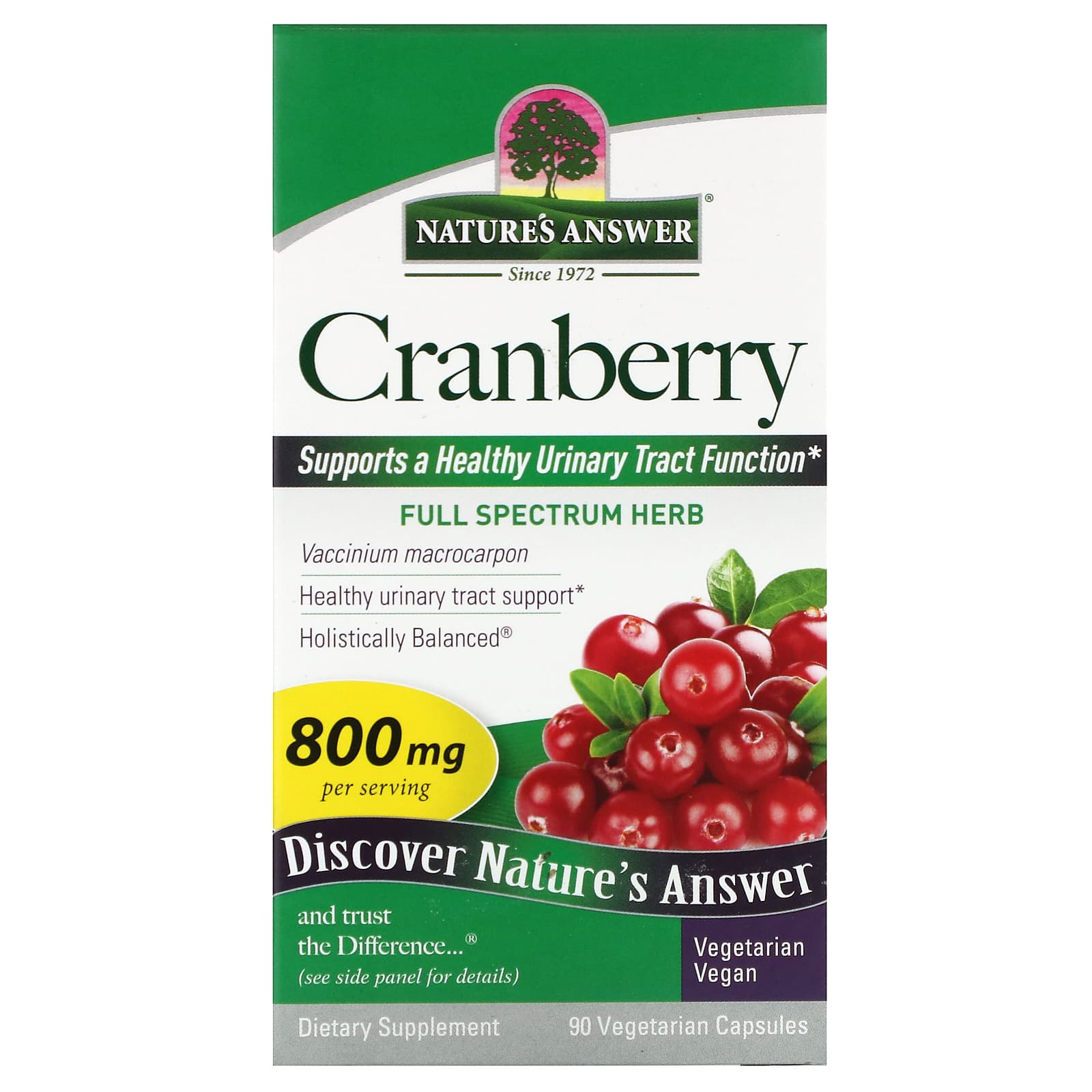 Nature's Answer, Cranberry, 90 Vegetarian Capsules (400 mg per Capsule)