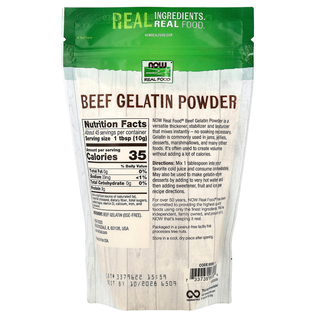 NOW Foods, Real Food, Beef Gelatin Powder, 1 lb (454 g)