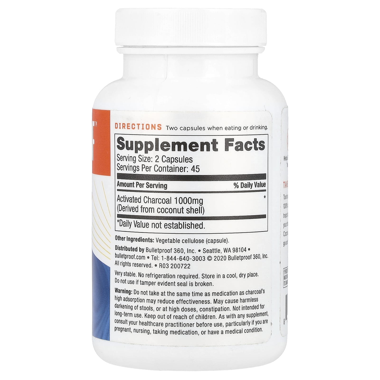 BulletProof, Coconut Charcoal, Detox & Gas Relief, 90 Veg Capsules (500 mg per Capsule)