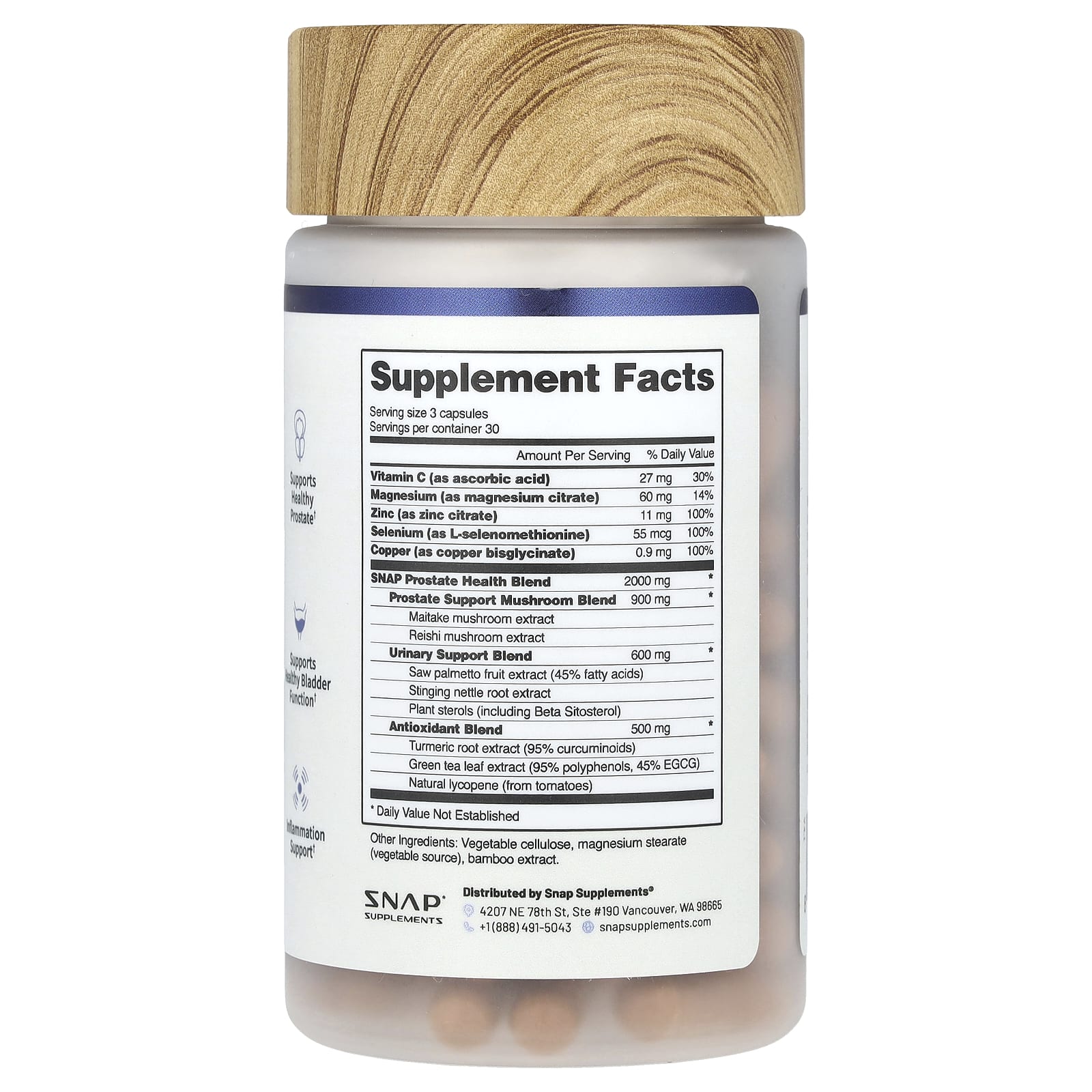 Snap Supplements, Prostate Health, 90 Capsules