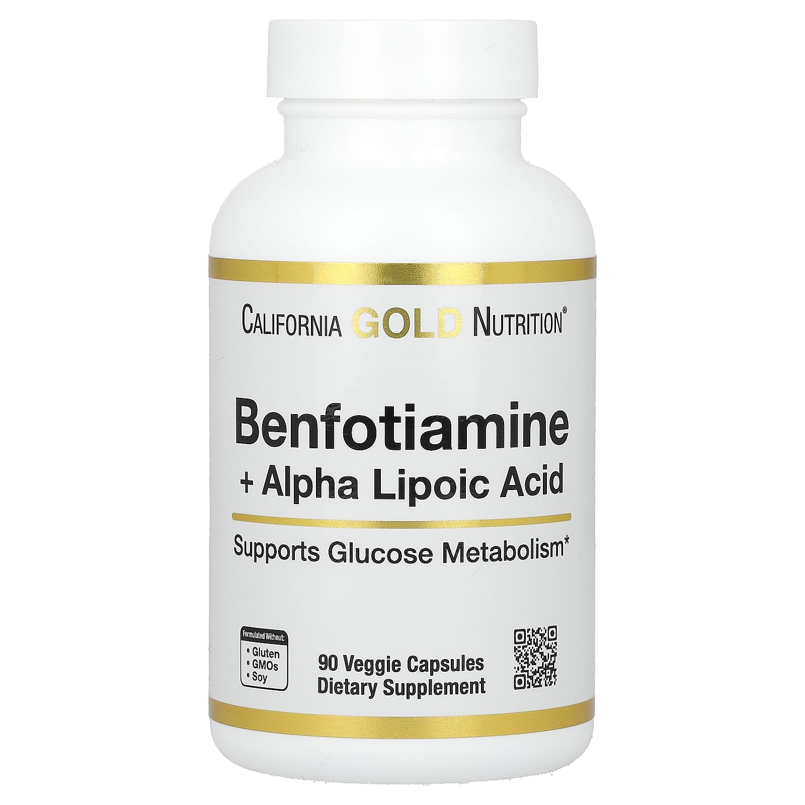 California Gold Nutrition, Benfotiamine + Alpha Lipoic Acid and L-Leucine, 90 Veggie Capsules
