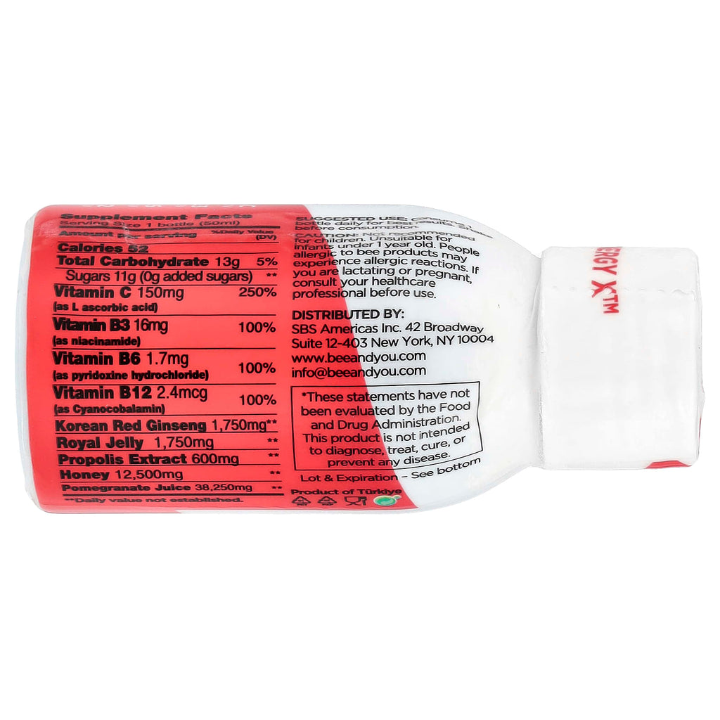 Bee & You, EnergyX™ Shot, Caffeine Free, 1.69 fl oz (50 ml)