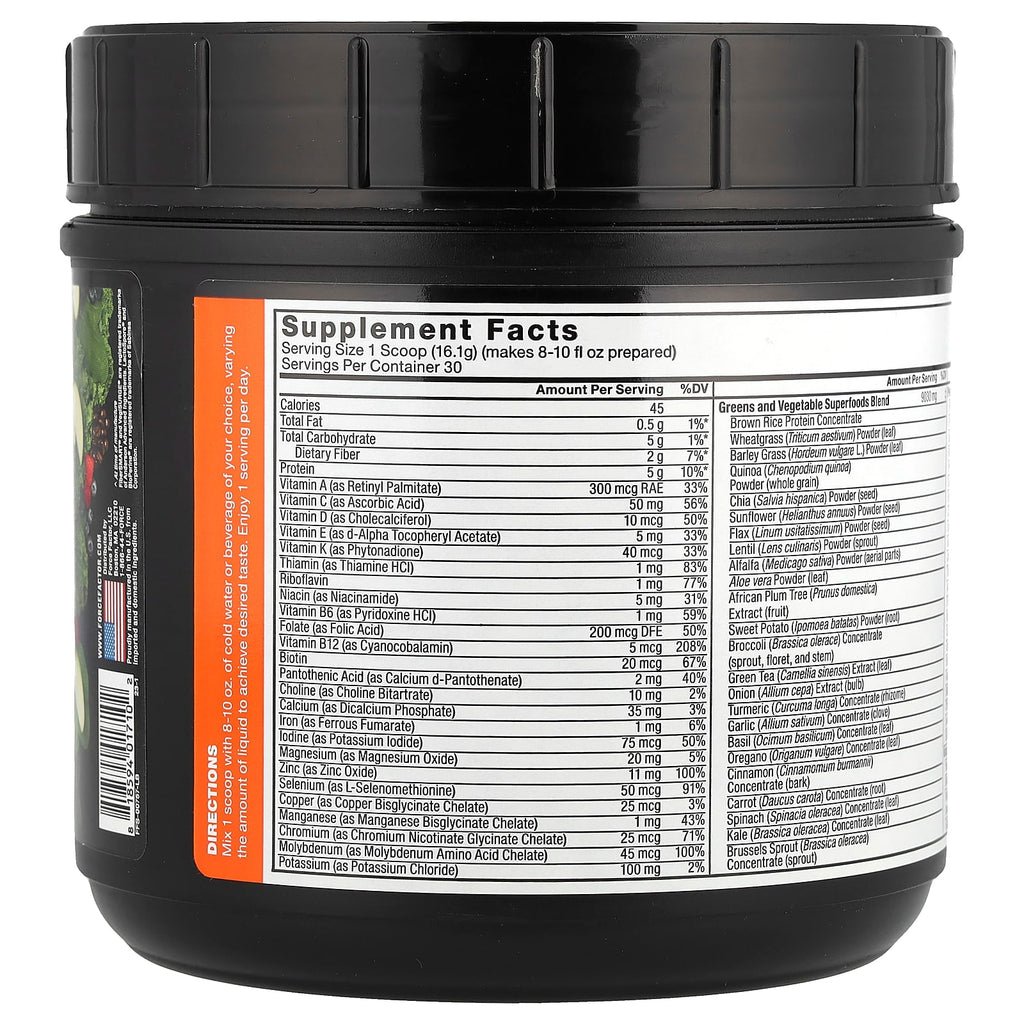 Force Factor, Smarter Greens™, Superfoods + Energy Powder, Lemon-Lime, 17 oz (483 g)