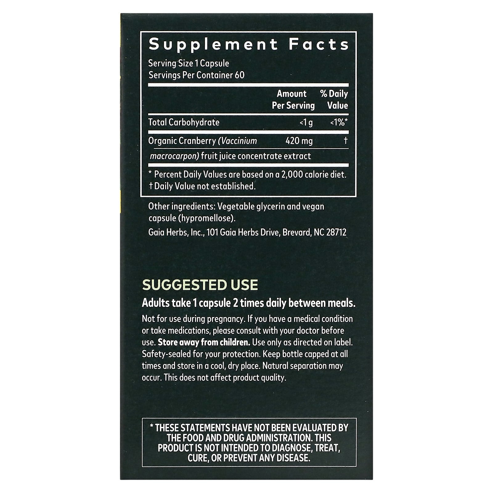 Gaia Herbs, Cranberry Concentrate, 60 Vegan Liquid Phyto-Caps (420 mg per Capsule)