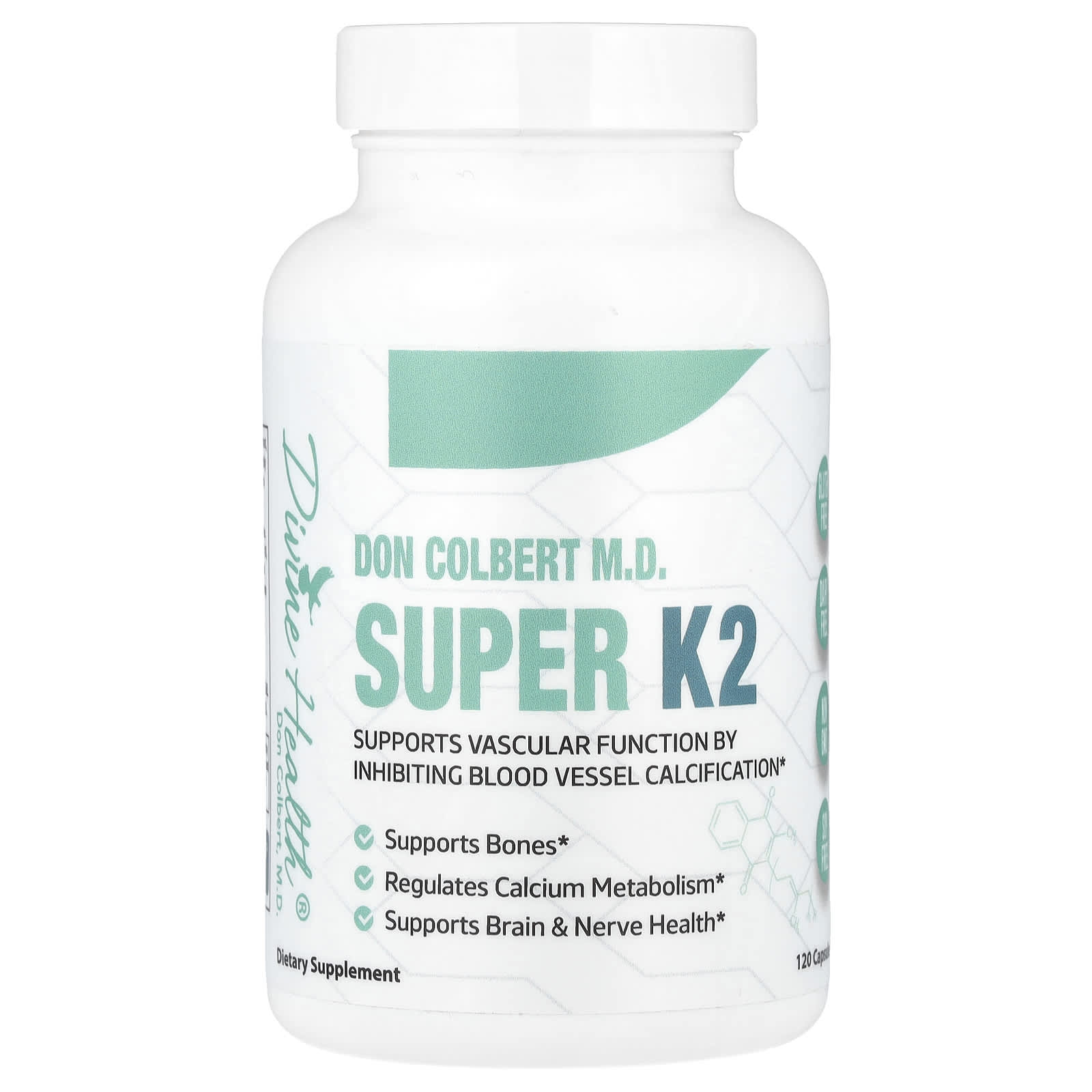 Divine Health, Don Colbert M.D. Super K2, 120 Capsules (200 mcg per Capsule)