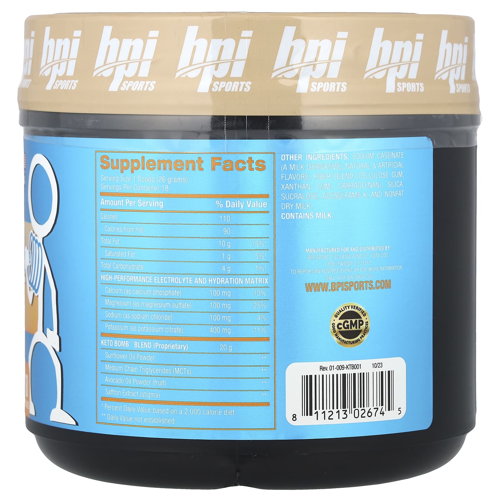 BPI Sports, Keto Bomb™, Keto Coffee Creamer, French Vanilla Latte, 1 lbs 0.5 oz (468 g)