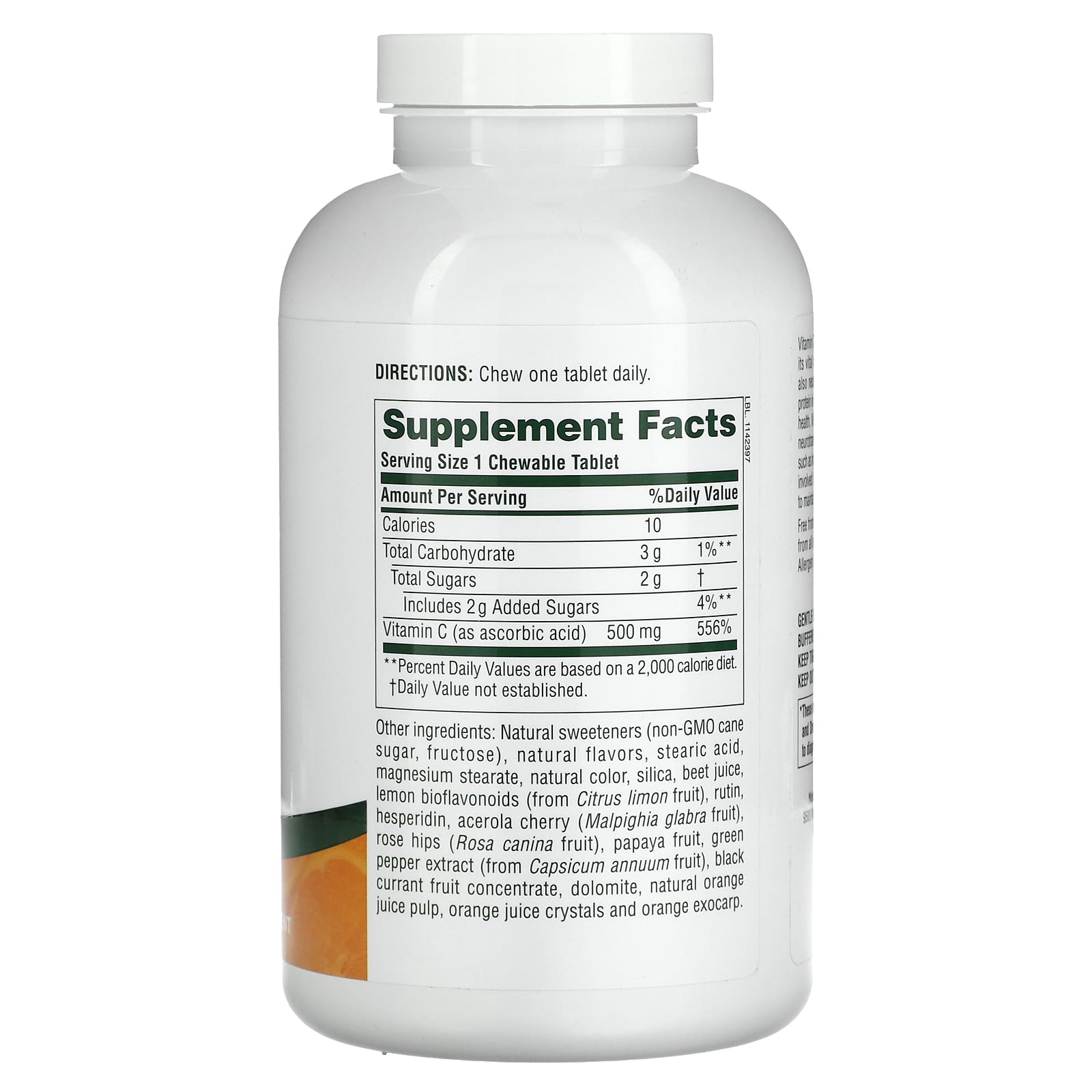 NaturesPlus, Vitamin C, Chewable Orange Juice, 500 mg, 180 Tablets