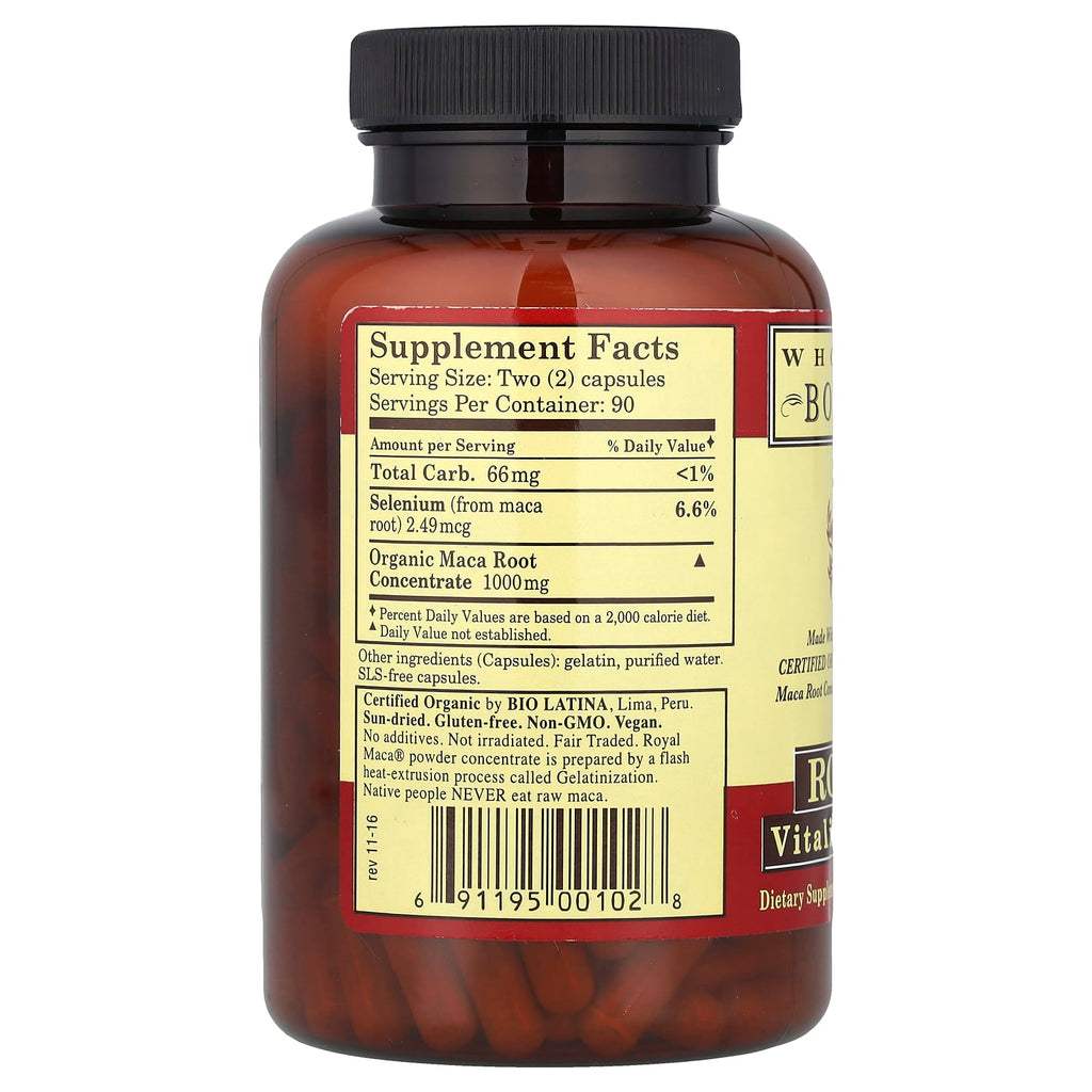 Whole World Botanicals, Royal Maca®, 500 mg, 180 Gel Caps