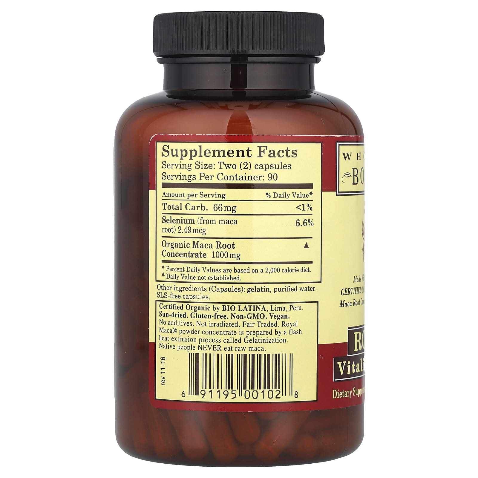 Whole World Botanicals, Royal Maca®, 500 mg, 180 Gel Caps