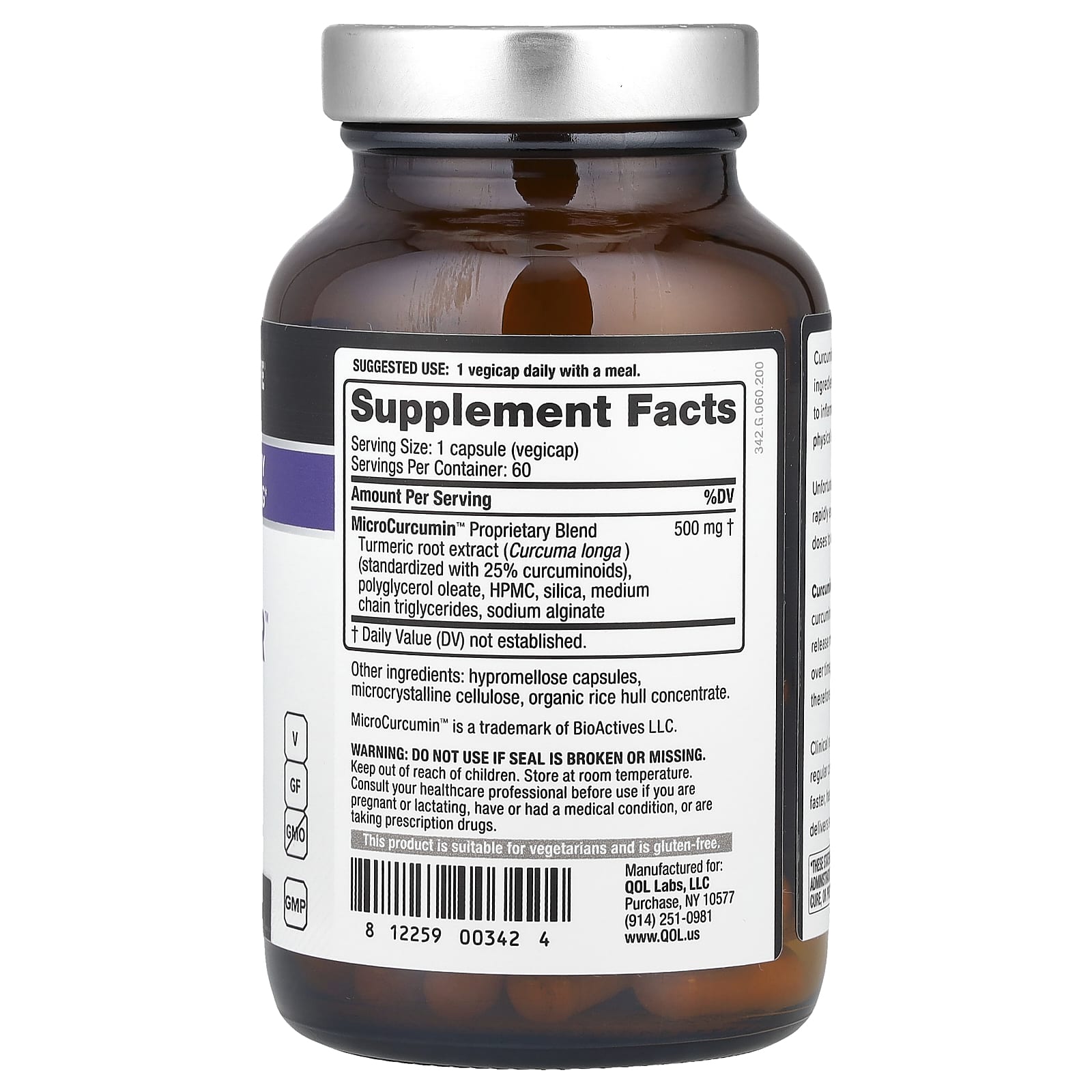 Quality of Life, Curcumin-SR™, 500 mg, 60 Vegicaps