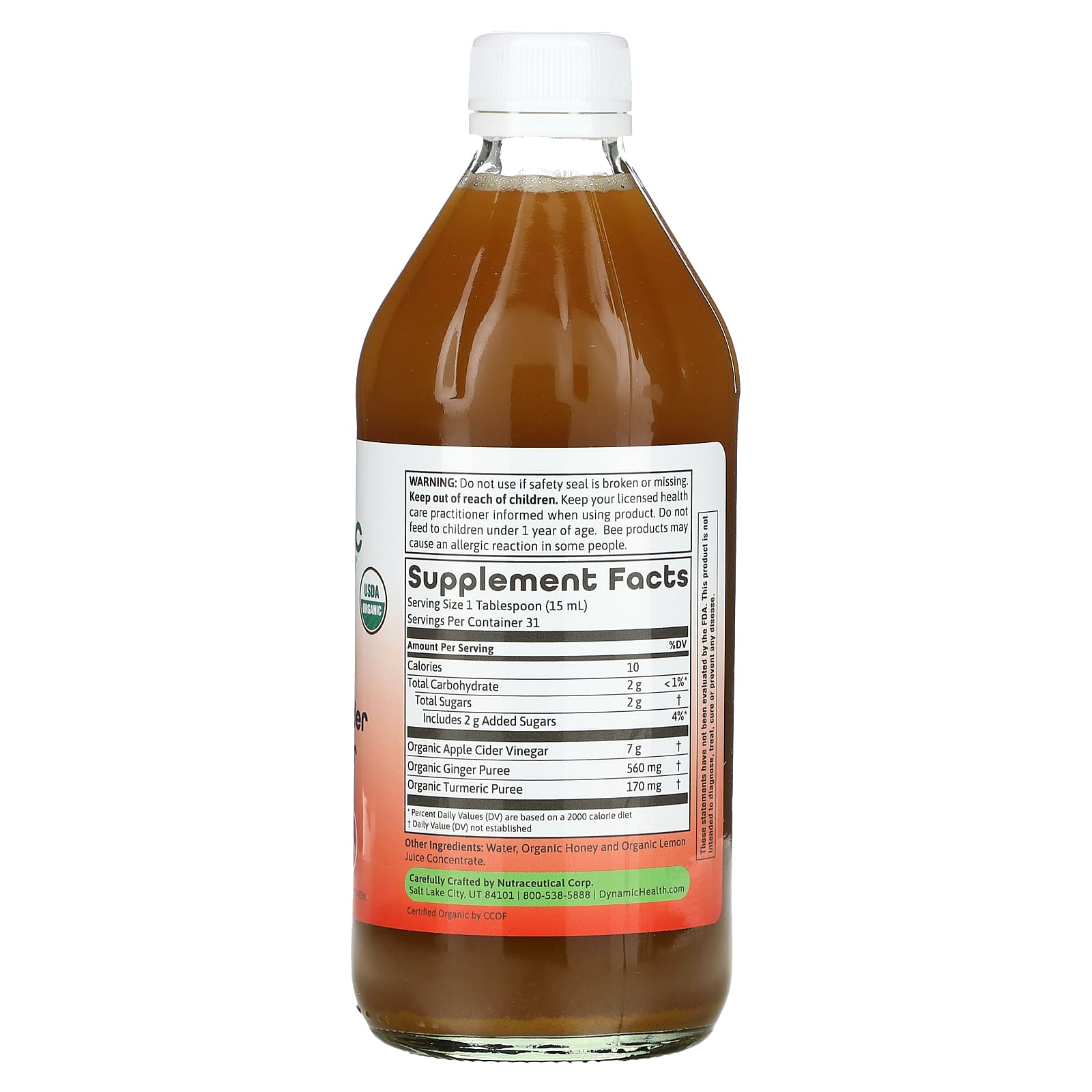 Dynamic Health, Apple Cider Vinegar Detox Tonic, 16 fl oz (473 ml)