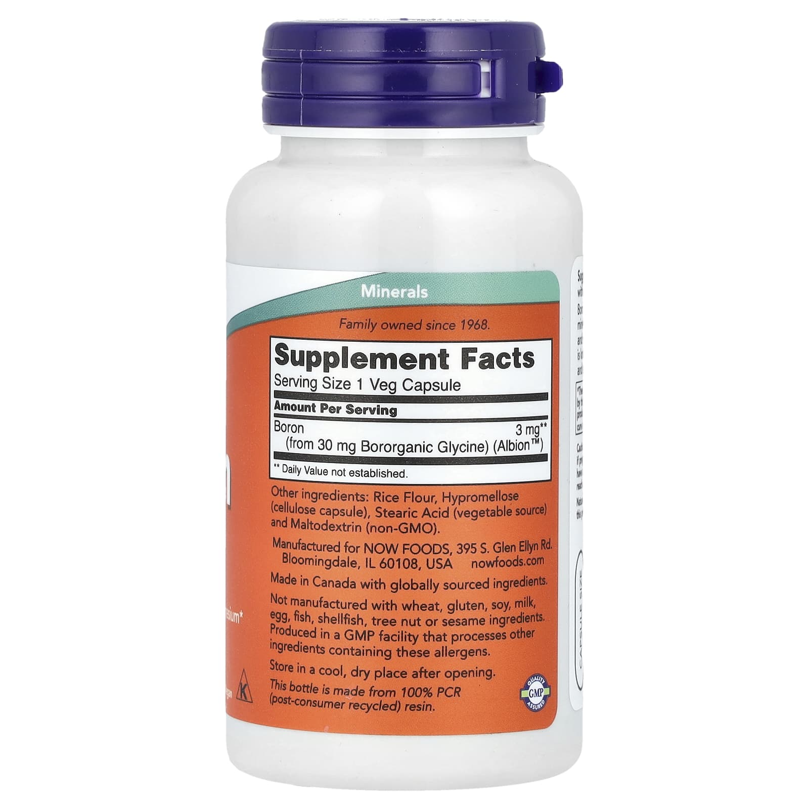 NOW Foods, Boron, 3 mg, 100 Veg Capsules
