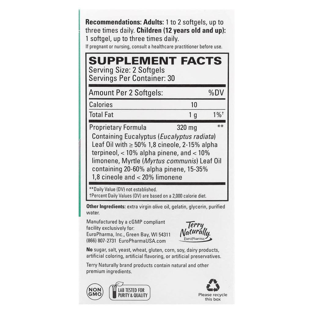 Terry Naturally, SinuCare™ with Eucalyptus, 60 Softgels