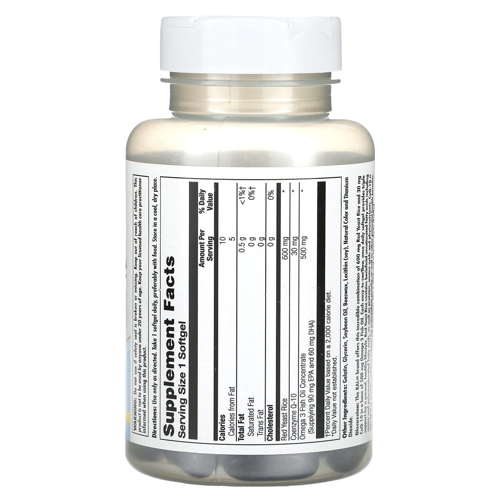 KAL, Red Yeast Rice, CoQ-10, Omega 3, 60 Softgels