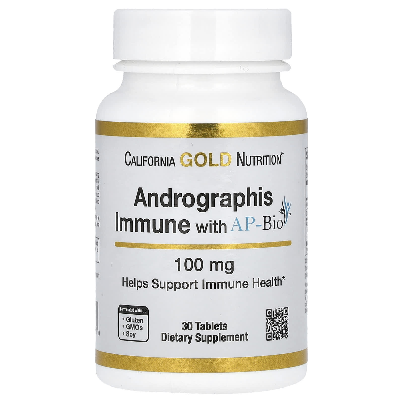 California Gold Nutrition, Andrographis Immune with AP-Bio, Andrographis Extract with Vitamin C and Zinc, 100 mg, 30 Tablets