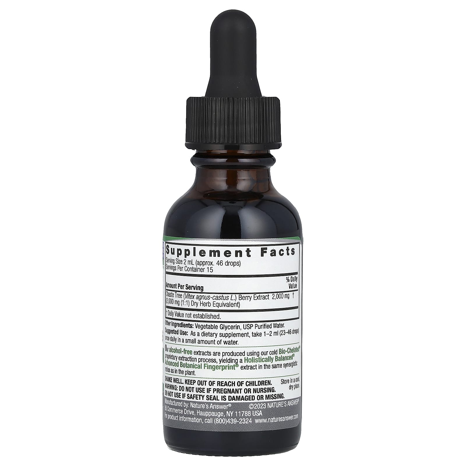 Nature's Answer, Chasteberry Vitex Agnus Castus, Fluid Extract, Alcohol-Free, 2,000 mg, 1 fl oz (30 ml)