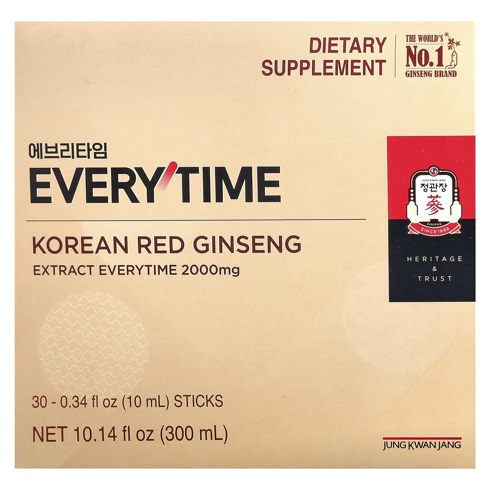 JungKwanJang, Korean Red Ginseng Extract, Everytime , 30 Sticks, 0.34 fl oz (10 ml) Each