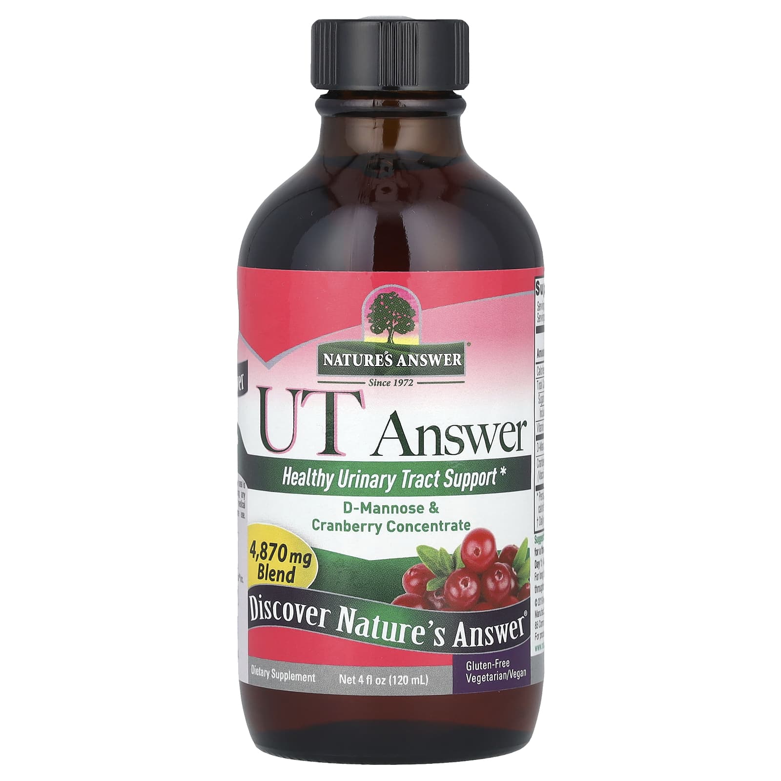 Nature's Answer, UT Answer®, D-Mannose & Cranberry Concentrate, 4 fl oz (120 ml)