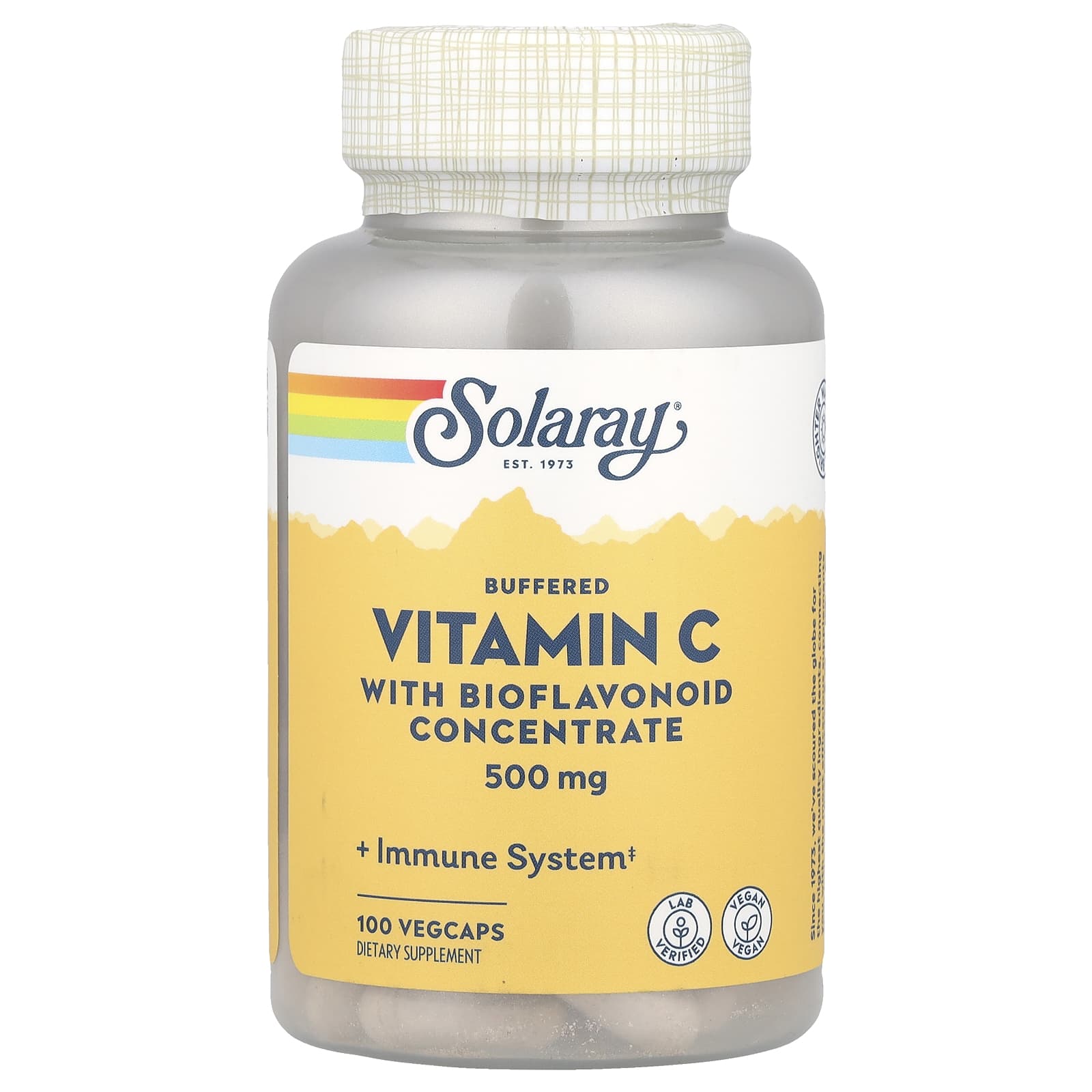 Solaray, Buffered Vitamin C with Bioflavonoid Concentrate, 500 mg, 100 VegCaps