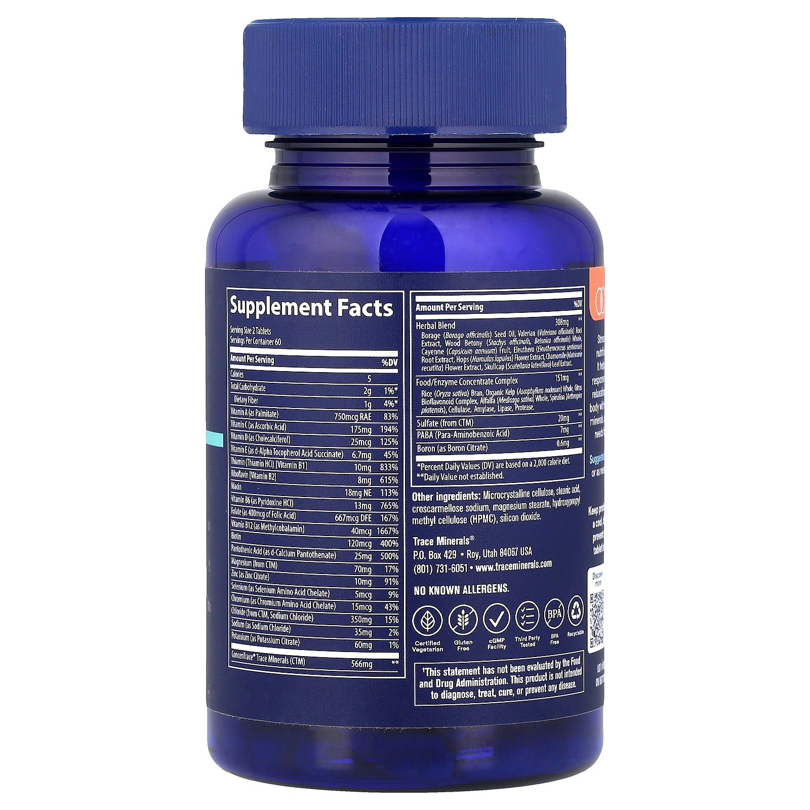Trace, Stress-X, 120 Tablets