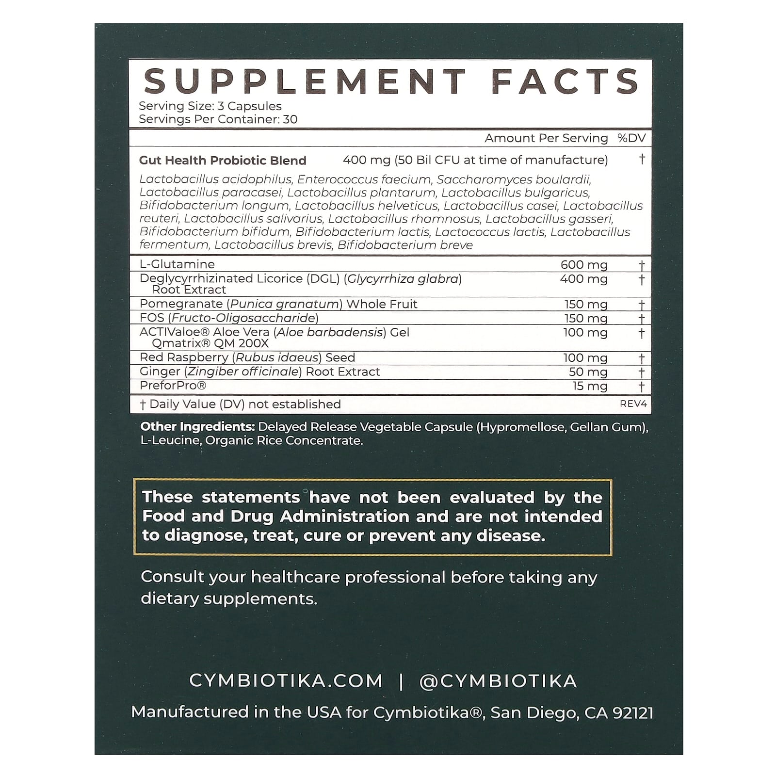 Cymbiotika, Probiotic, 50 Billion CFU, 90 Capsules