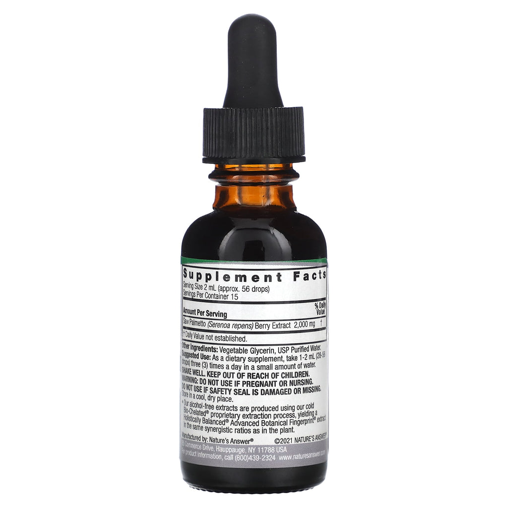 Nature's Answer, Saw Palmetto Extract, Alcohol-Free, 2,000 mg, 1 fl oz (30 ml)