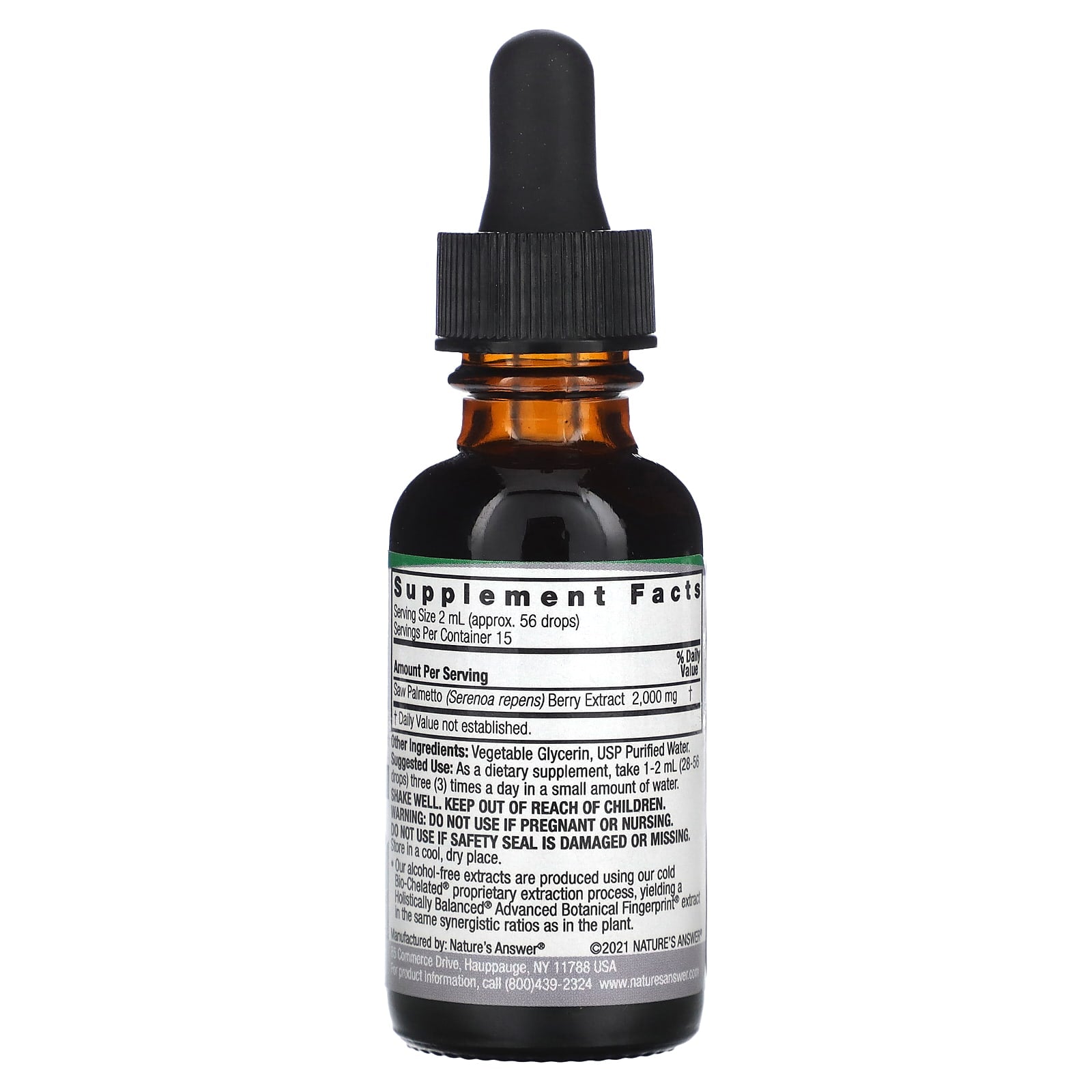 Nature's Answer, Saw Palmetto Extract, Alcohol-Free, 2,000 mg, 1 fl oz (30 ml)