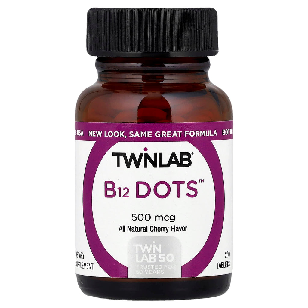 Twinlab, B12 Dots™, Cherry, 500 mcg, 250 Tablets