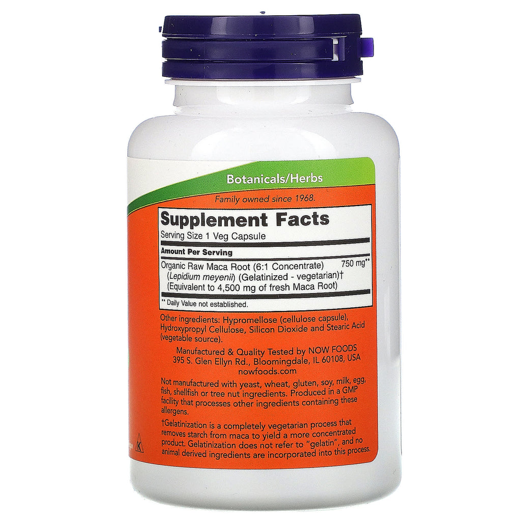 NOW Foods, Raw Maca, 750 mg, 90 Veg Capsules